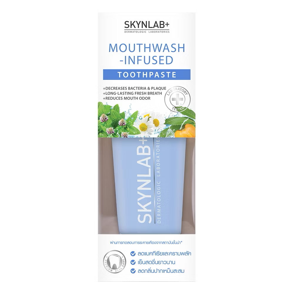 SkynLab 2 in 1 Mouthwash-Infused Toothpaste with Cooling Fresh Scent Bacteria & Plaque Removing