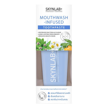 SkynLab 2 in 1 Mouthwash-Infused Toothpaste with Cooling Fresh Scent Bacteria & Plaque Removing