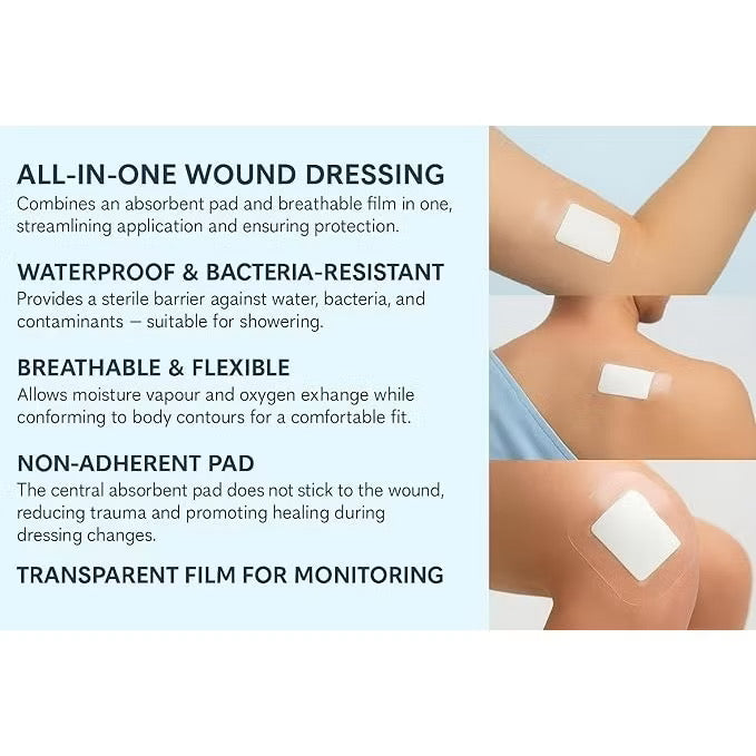 3M Tegaderm +Pad Film Dressing 9×25cm – Sterile Waterproof Wound Cover