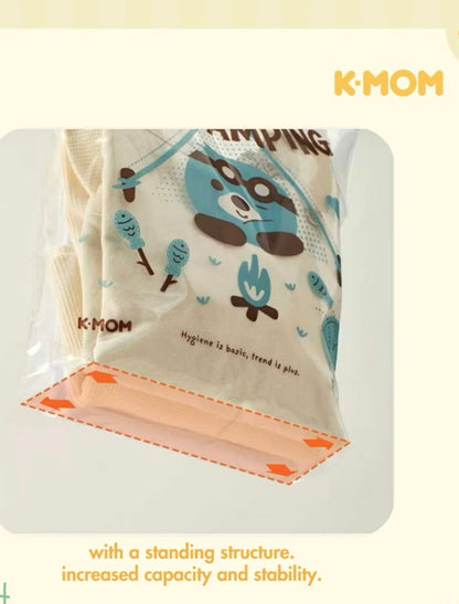￼K-Mom Kids Zipper Bag with Handle – Medium (Clear Transparent) - 35 pcs