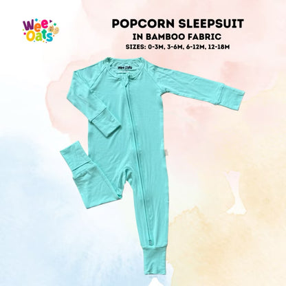 Wee Oats POPCORN - Bamboo Fabric Baby Sleepsuit