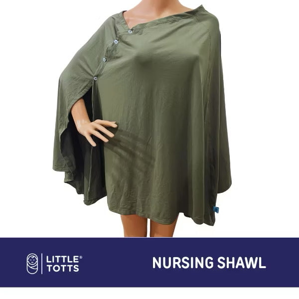 Little Totts Nursing Shawl - Larger Size breastfeeding multi-use poncho cover