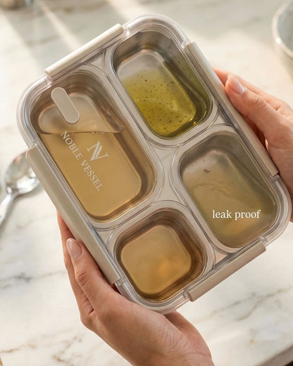 Noble Vessel Premium Stainless Steel Lunch Box in Nourish Quad
