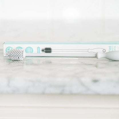 Junobie Cleaning Brush (Gray) - Silicone, For Silicone Bag, Box, and Baby Bottle Nipple