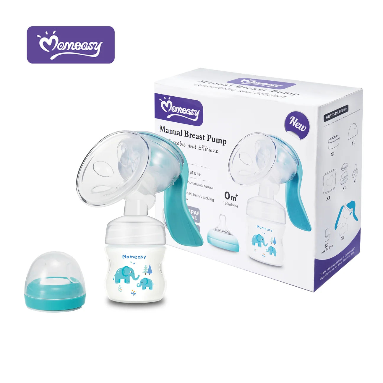 Momeasy Manual Breast Pump 4oz/120ml