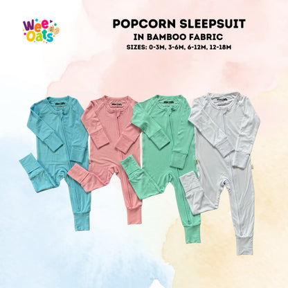 Wee Oats POPCORN - Bamboo Fabric Baby Sleepsuit