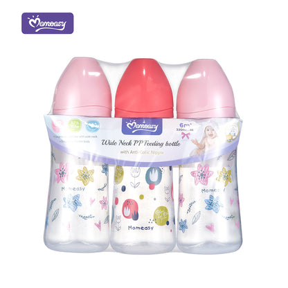 Momeasy 8oz Wideneck PP Feeding Bottle Set of 3
