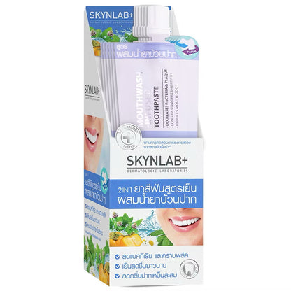 SkynLab 2 in 1 Mouthwash-Infused Toothpaste with Cooling Fresh Scent Bacteria & Plaque Removing