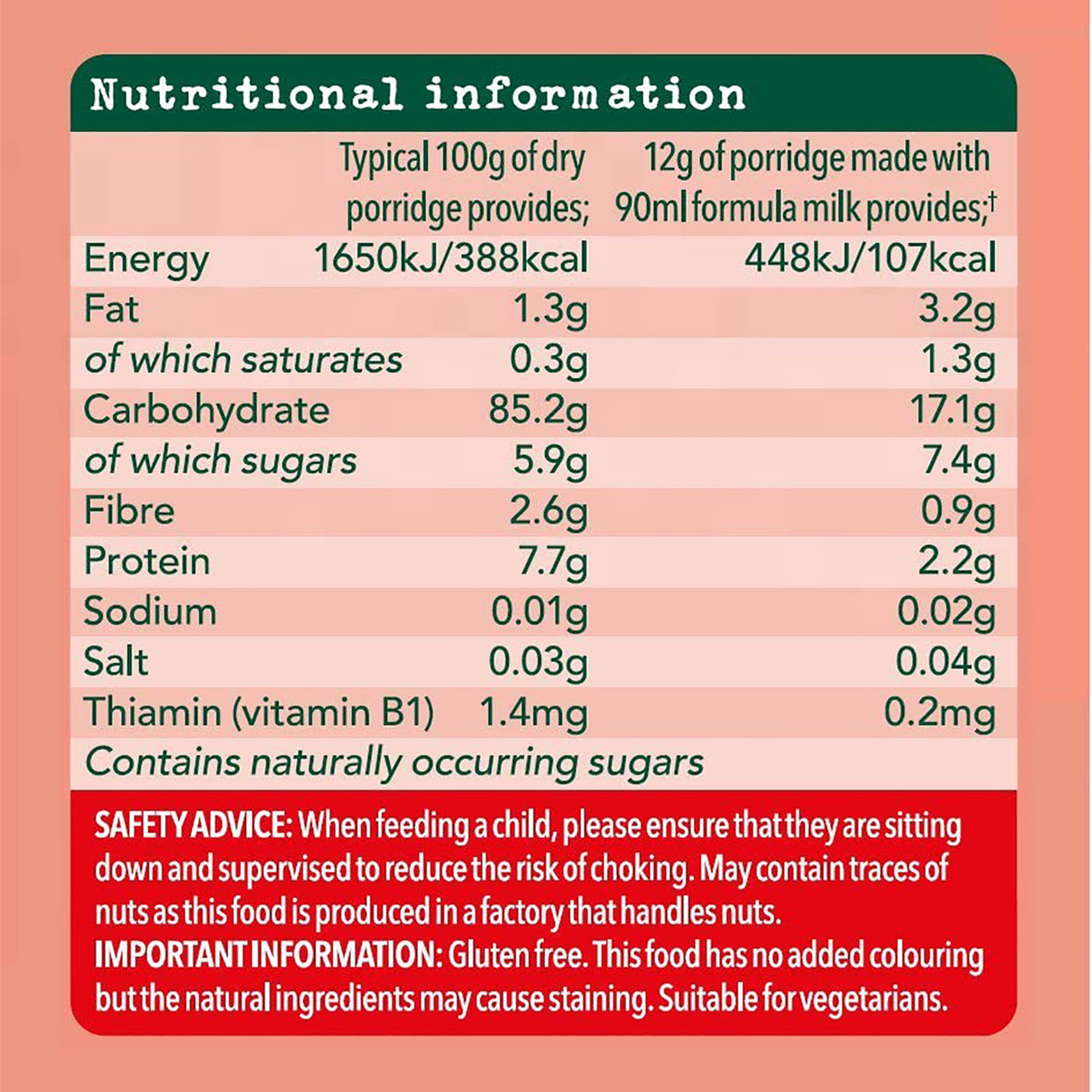 Organix Baby Food Strawberry & Banana Porridge 120g [6 mos+] (Organic, No Added Sugar)
