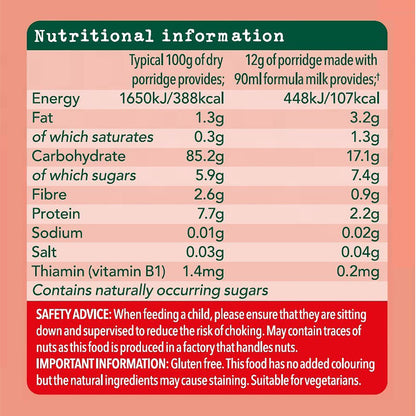 Organix Baby Food Strawberry & Banana Porridge 120g [6 mos+] (Organic, No Added Sugar)