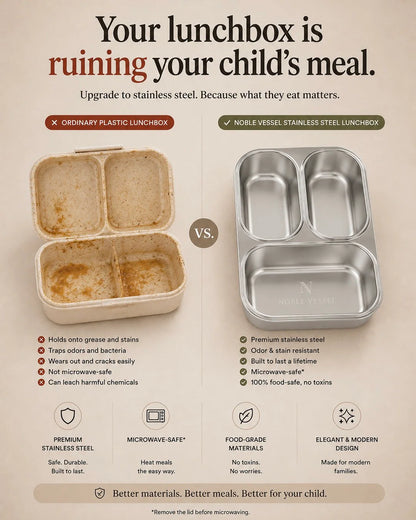 Noble Vessel Premium Stainless Steel Lunch Box in Nourish Trio