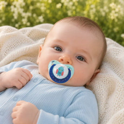 Momeasy Orthodontic Baby Soother Pacifier for Newborn & Up Baby Pacifier with Protective Cap