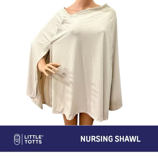 Little Totts Nursing Shawl - Larger Size breastfeeding multi-use poncho cover