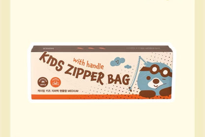 ￼K-Mom Kids Zipper Bag with Handle – Medium (Clear Transparent) - 35 pcs