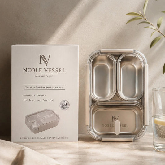 Noble Vessel Premium Stainless Steel Lunch Box in Nourish Trio
