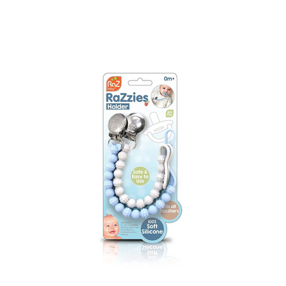RaZbaby RaZzies Silicone Paci/Teether Holder- 2PK