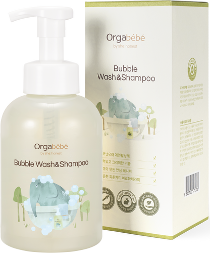 Orgabebe Bubble Wash and Shampoo 500mL