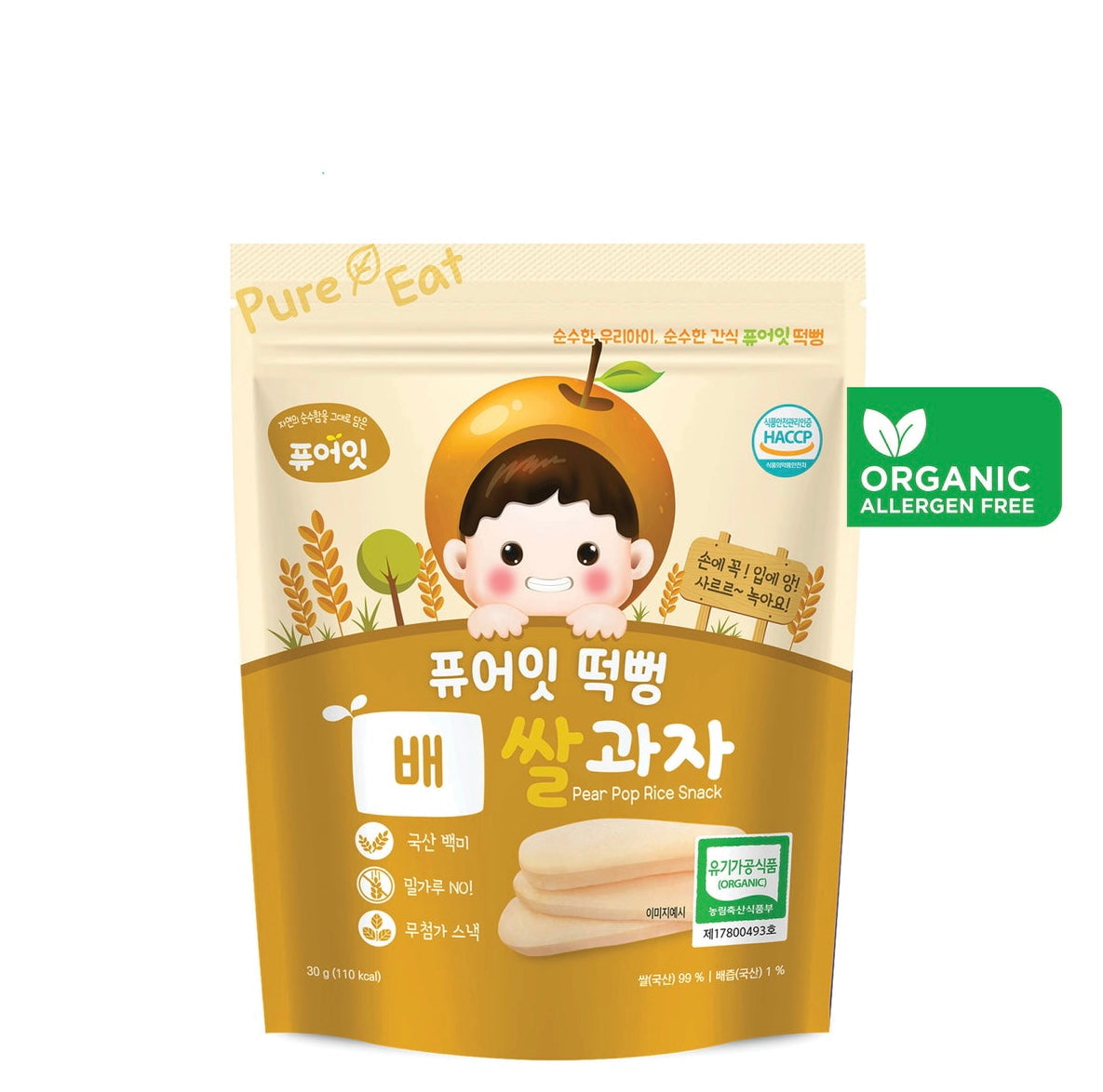 PURE-EAT BABY FOOD ORGANIC POP RICE SNACK 30G