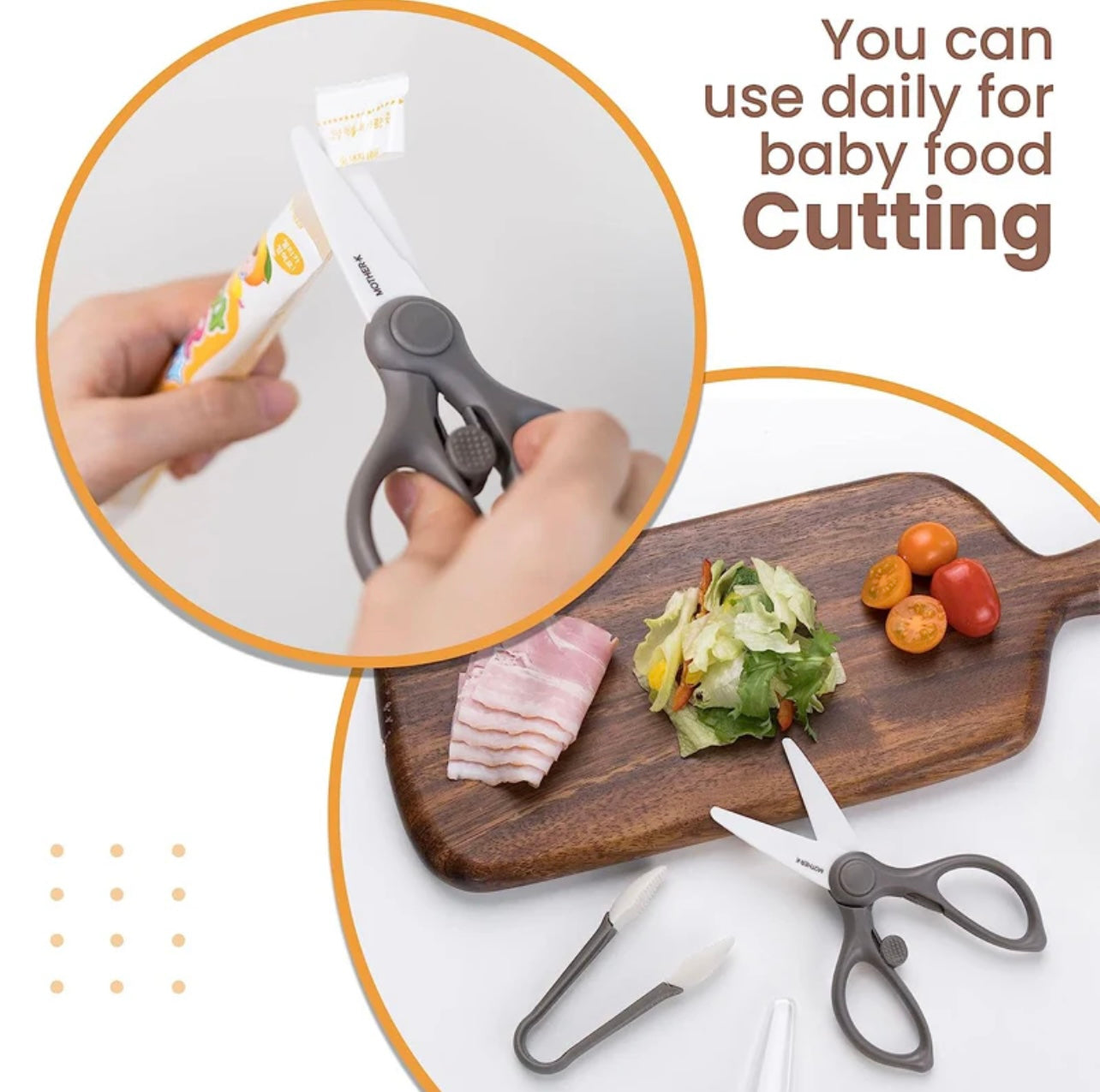 Mother-K Portable Ceramic Scissors with Tong Set