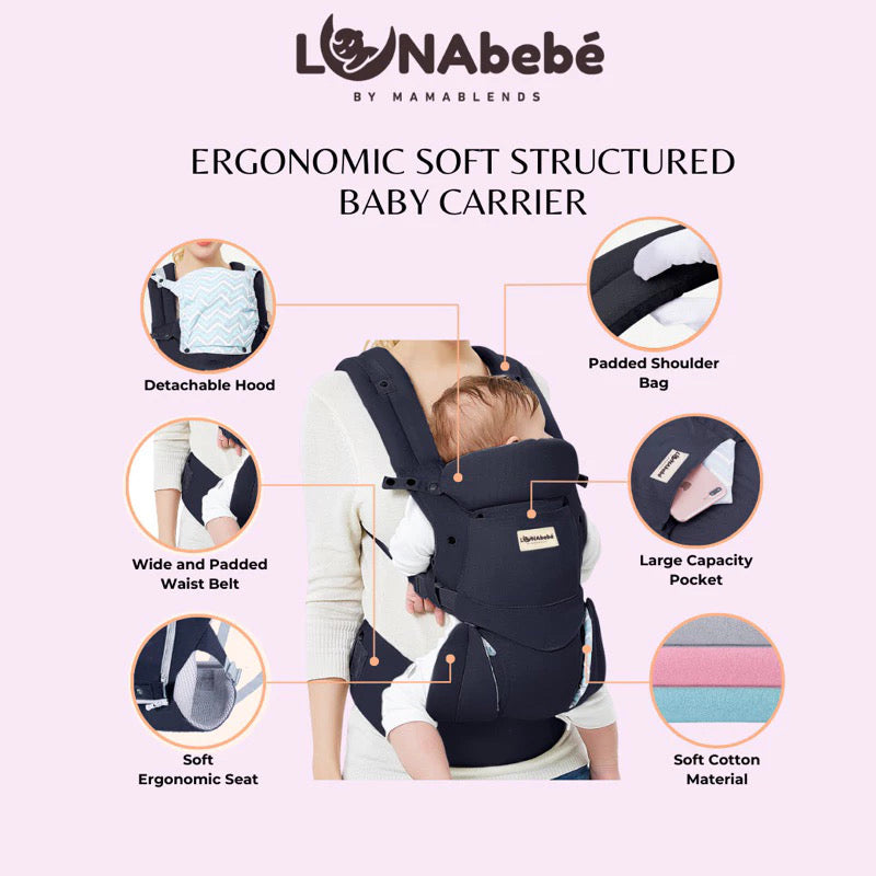 Lunabebe by Mama Blends Ergonomic Baby Carrier (Gray)