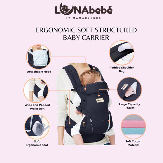 Lunabebe by Mama Blends Ergonomic Baby Carrier (Gray)
