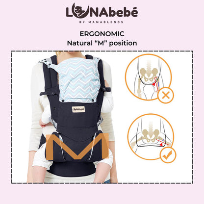 Lunabebe by Mama Blends Ergonomic Baby Carrier (Gray)