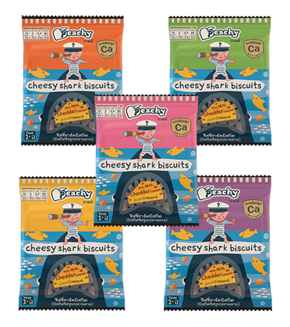 Peachy Baby Cheesey Shark Biscuits 15g x 5 Packs (12m)