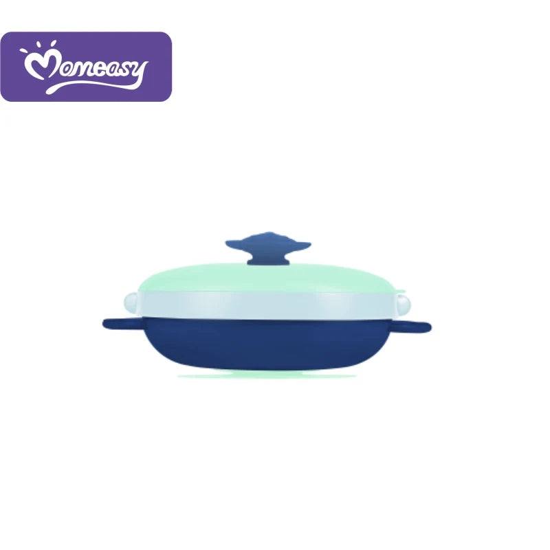 Momeasy Stainless Steel Insulated Feeding Plate with Suction