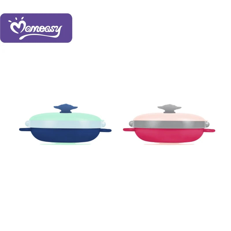 Momeasy Stainless Steel Insulated Feeding Plate with Suction
