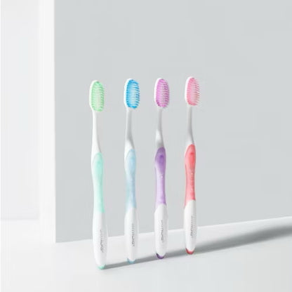 Skynlab Premium Slim Soft Toothbrush 4Pcs Mixed Colors Handy Grip for Deep Clean & Gentle Care Oral