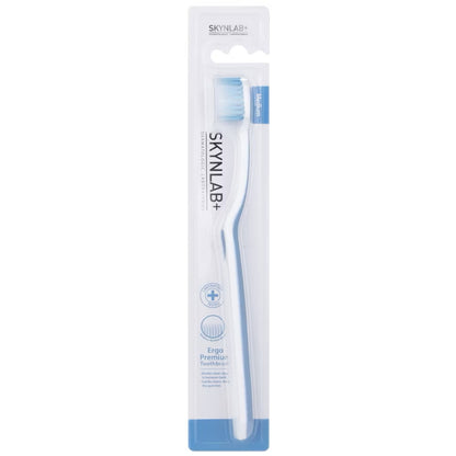 SkynLab Premium Toothbrush Ergo - 1PC Random Color, Wider Brush Head, Medium Bristles, Non-slip Grip