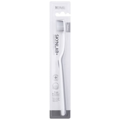SkynLab Premium Toothbrush Ergo - 1PC Random Color, Wider Brush Head, Medium Bristles, Non-slip Grip