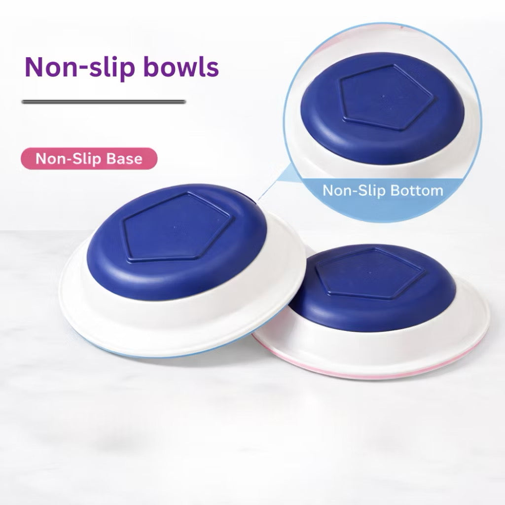 Momeasy 5-Piece PP Mealtime Set for Baby 9+M to Kids Sterilizer-Safe Bowl Spoon Fork Cup Feeding Set