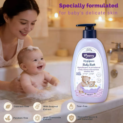 Momeasy x Hygepure Liquid Baby & Kids Bath with Chamomile Soapnut Tear-Free Soapfree Shower Bath Gel
