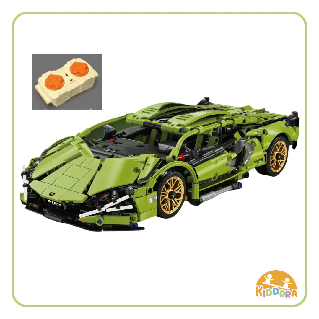 Kiddora Green LR Supercar Bricks with RC