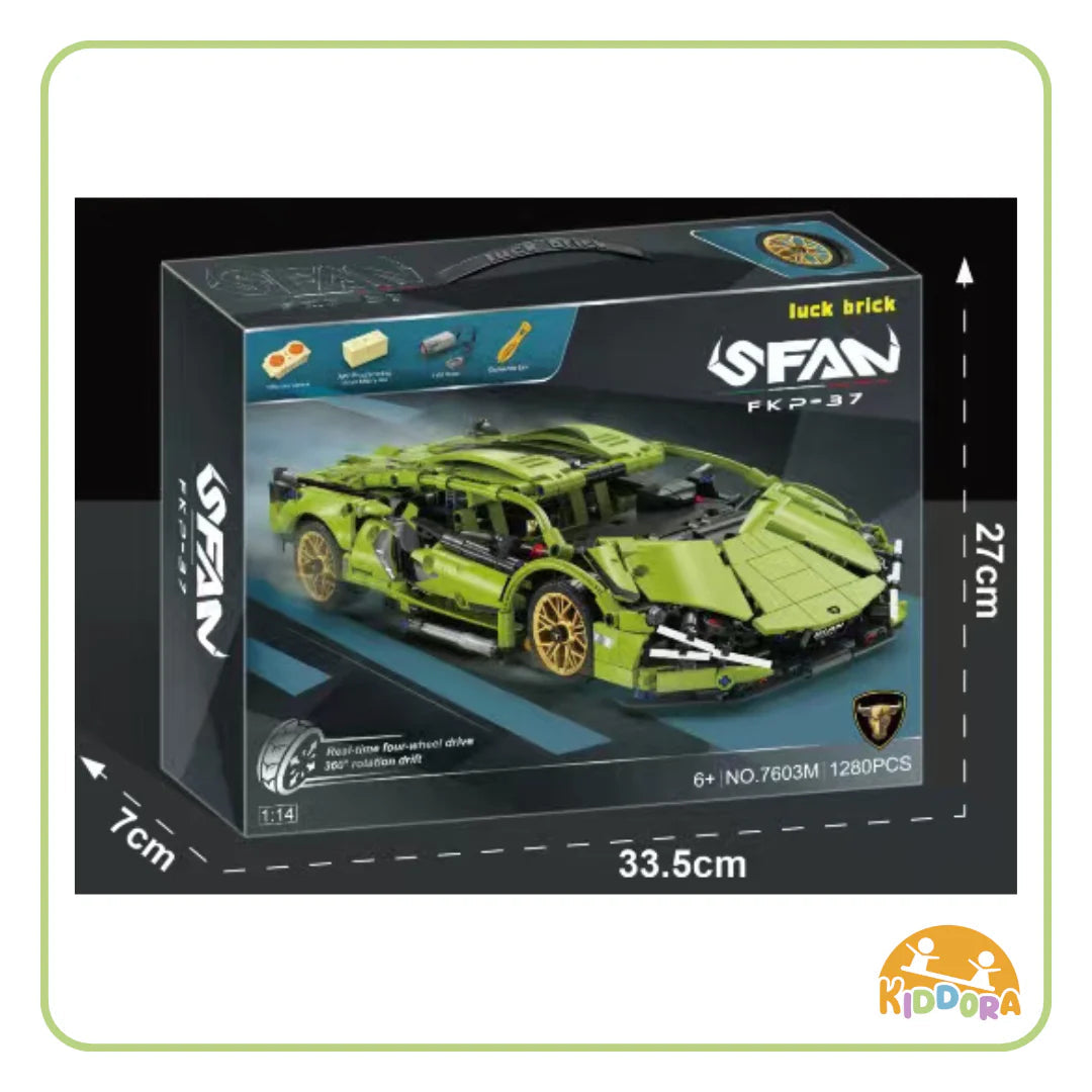 Kiddora Green LR Supercar Bricks with RC