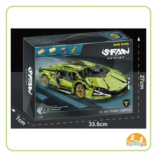 Kiddora Green LR Supercar Bricks with RC