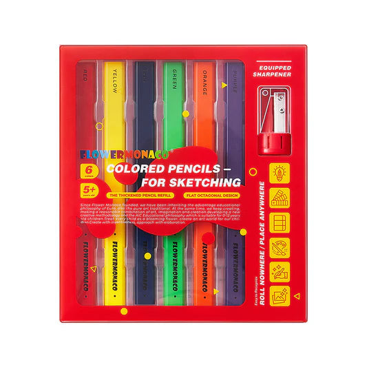 Flower Monaco Sketching Colored Pencils (6 Colors)