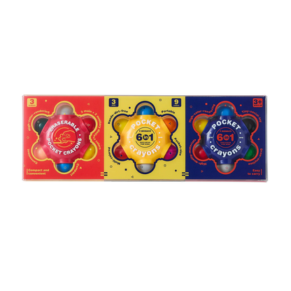 Flower Monaco Pocket Crayons 6-in-1 (Set of 3)