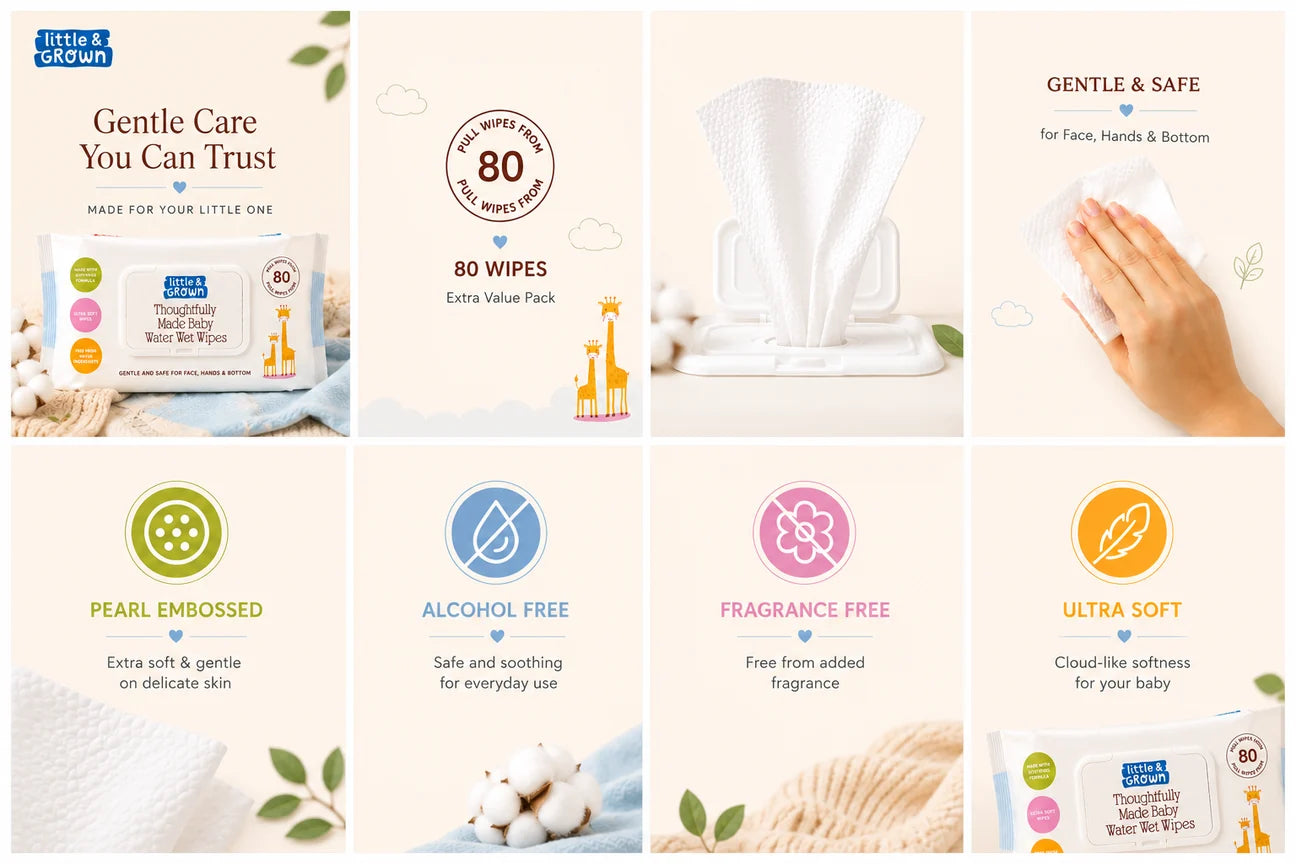 Little & Grown Baby Water Wipes 80s