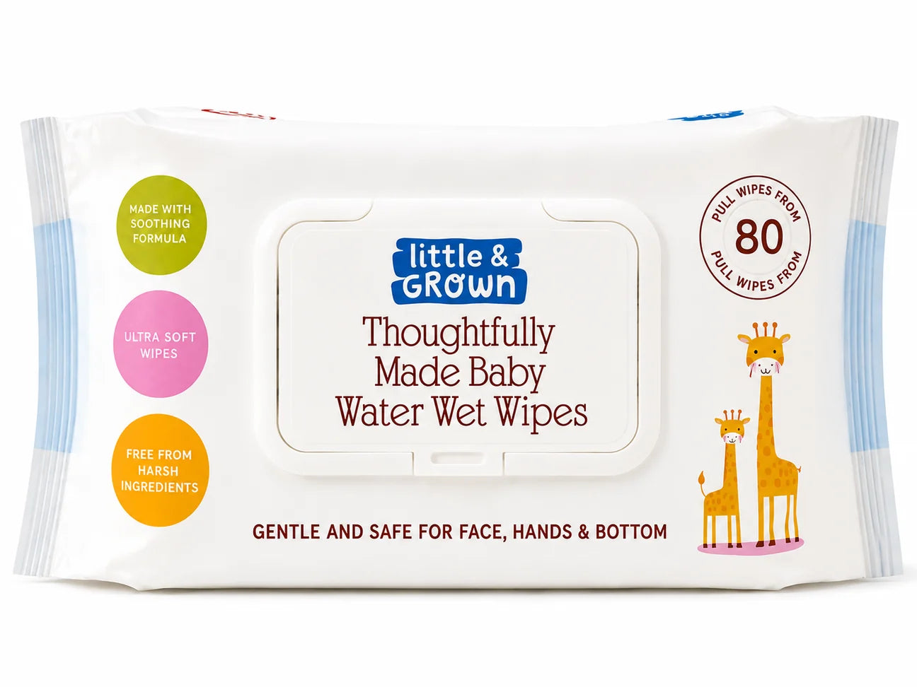 Little & Grown Baby Water Wipes 80s