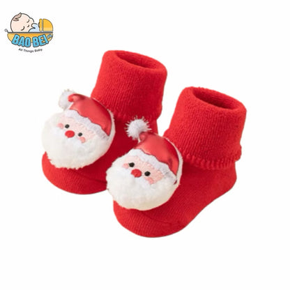 Bao Bei PH Kali Baby Socks for Newborn 0-12 Months Soft Cotton Anti-Skid Bottom Footwear for Infant