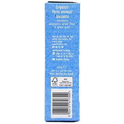 Organix Farm Animal Biscuits 100g [12 mos+] (Organic, No Added Sugar)