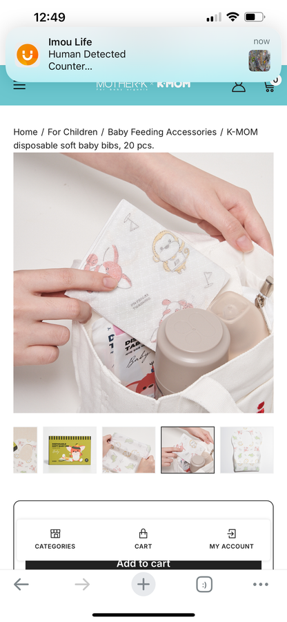 K-MOM Disposable Soft Baby Bibs 20 pcs