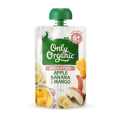 Only Organic Baby Food Apple, Banana & Mango 120g [6 mos+]