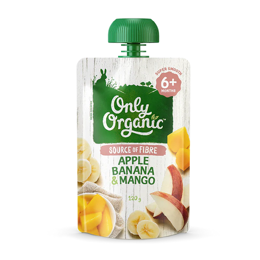 Only Organic Baby Food Apple, Banana & Mango 120g [6 mos+]