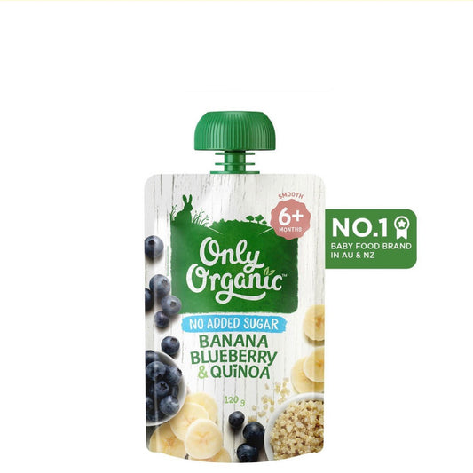 Only Organic Baby Food Banana, Blueberry & Quinoa 120g [6 mos+]