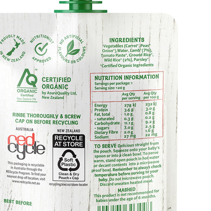 Only Organic Baby Food Wild Rice Risotto & Spring Lamb 120g [6 mos+]