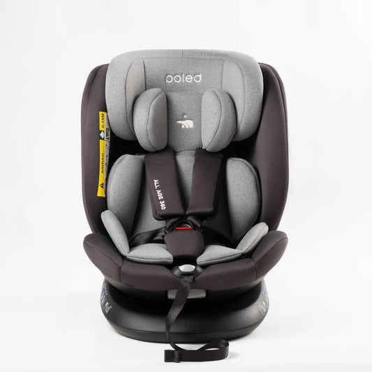 Poled All Age 360 Car Seat iSize (Newborn-12yo) Satin Silver