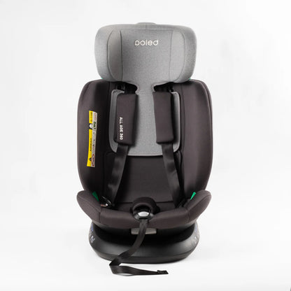 Poled All Age 360 Car Seat iSize (Newborn-12yo) iSize Satin Silver